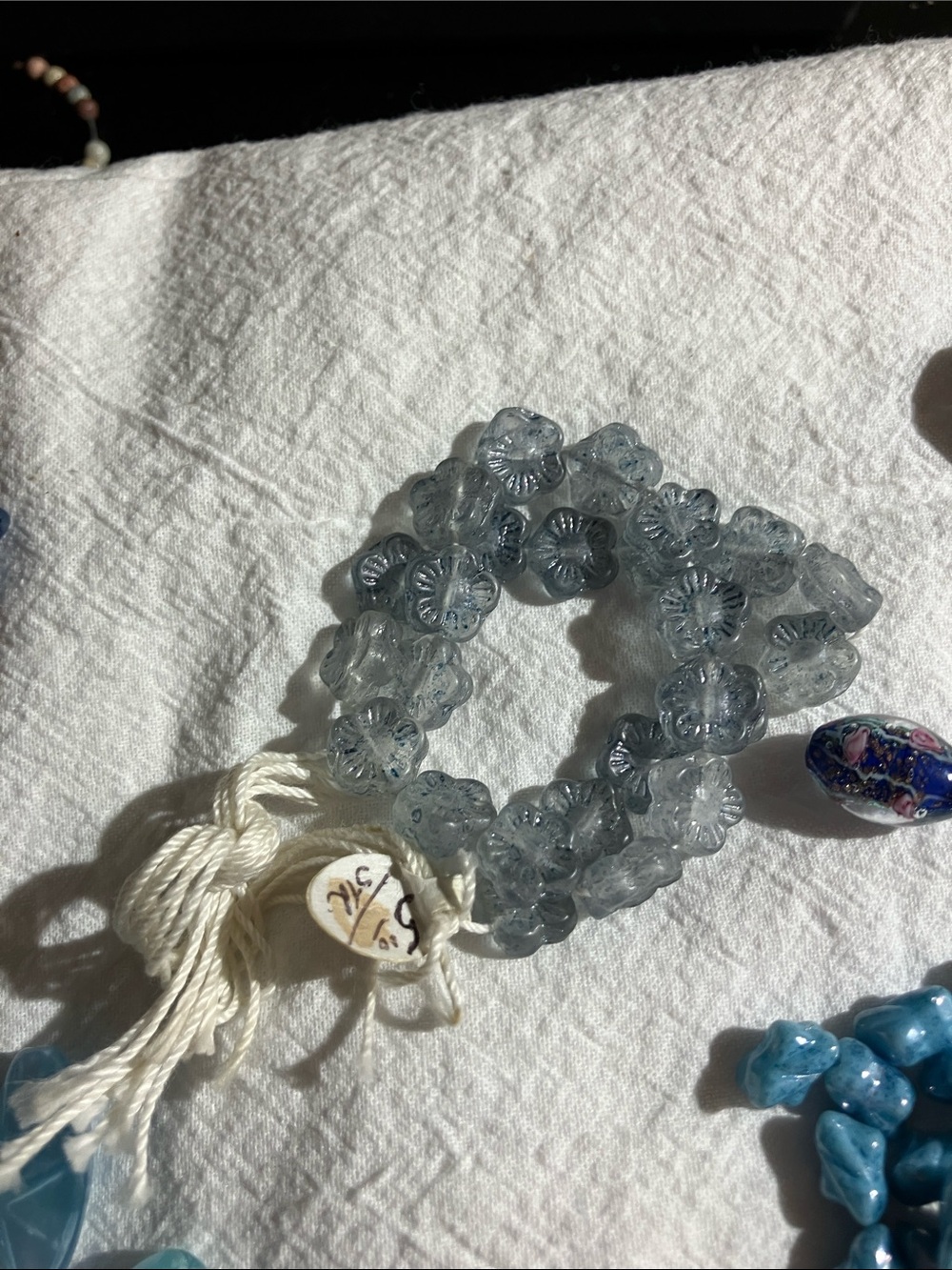Assorted Blue Glass and Resin Bead Lot - Picture 4 of 12
